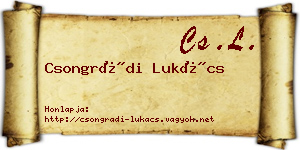 Csongrádi Lukács névjegykártya